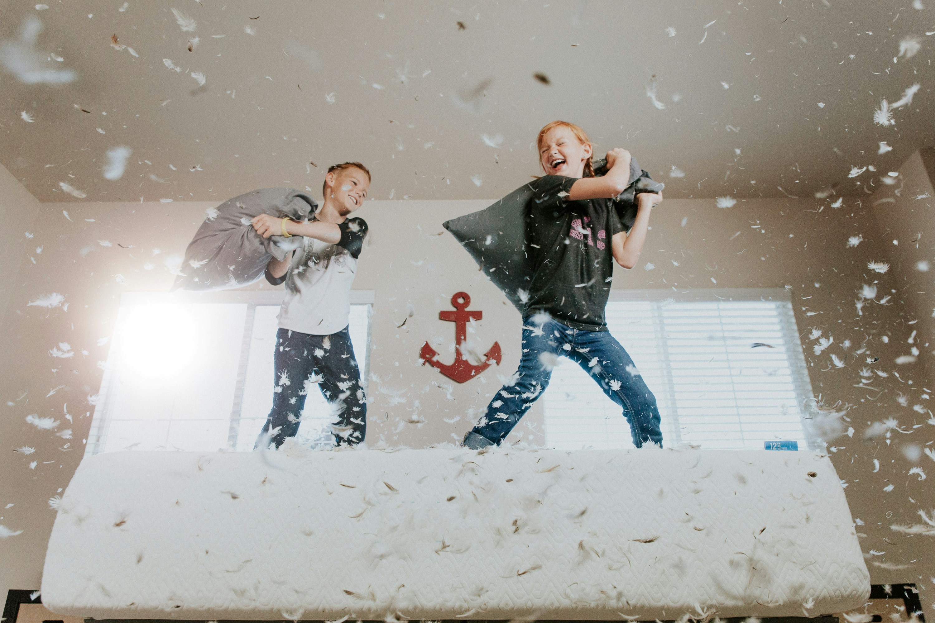 family-fun pillow fight