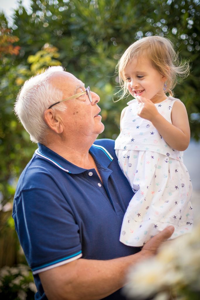 Grandfather and granddaughter