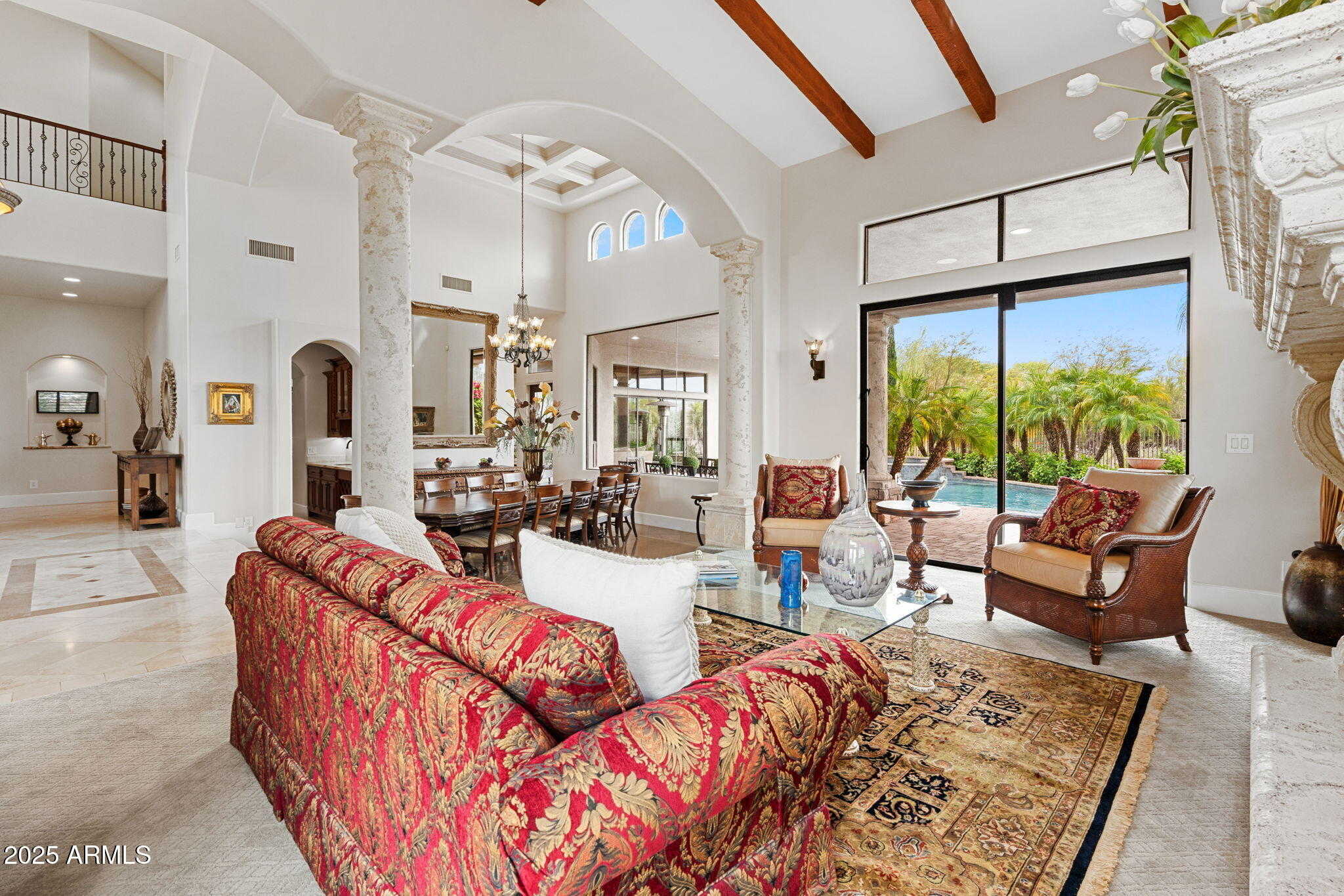 “Elegant open-concept living space in downsized Mesa luxury home”