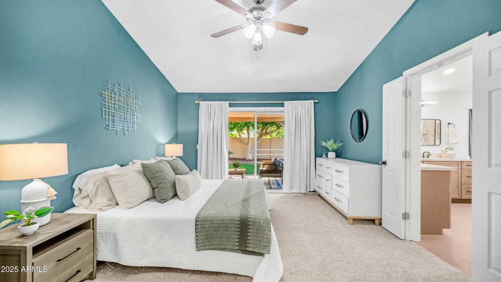 Remodeled primary suite bathroom with soaking tub and walk-in shower