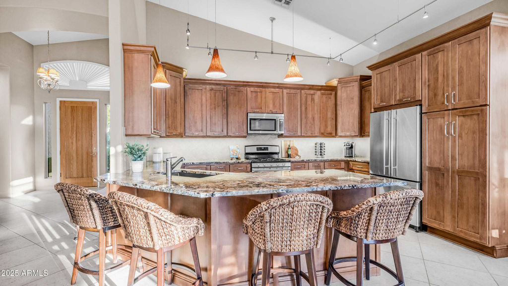 Renovated kitchen in Red Mountain Ranch luxury home