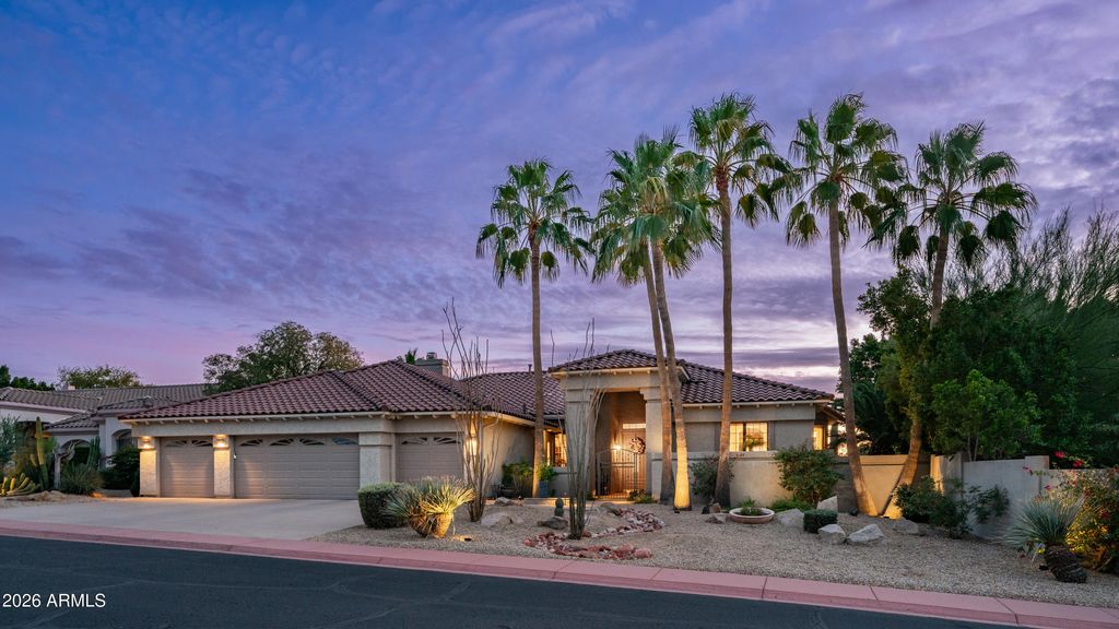 Luxury home open house in Red Mountain Ranch Mesa AZ at sunset