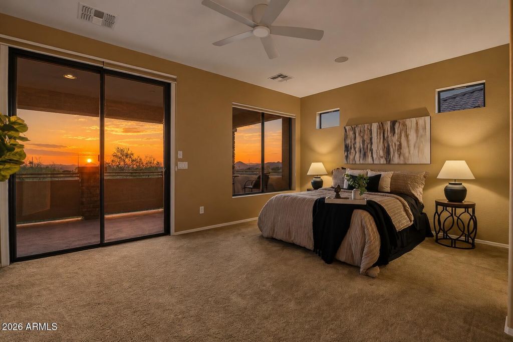 bedroom with views