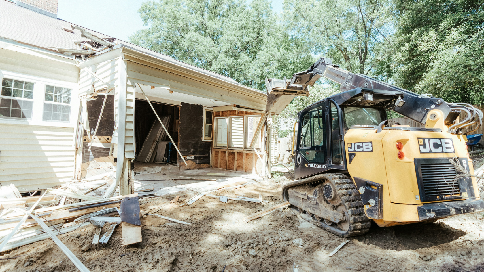 Photo: Demolition machine in a house