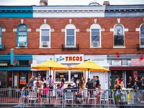 La Tejana outdoor seating on Mt Pleasant Street NW Washington DC