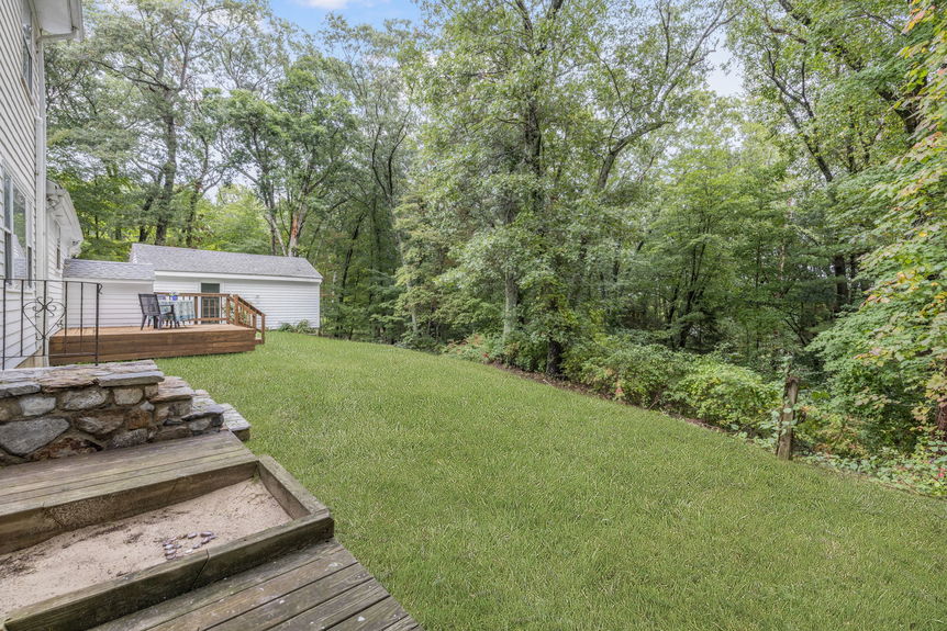 Backyard at 15 Williams Rd, Smithfield RI, listed by Alexander Parmenidez, Coldwell Banker Realty.