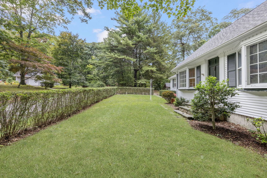 Front Yard at 15 Williams Rd, Smithfield RI, listed by Alexander Parmenidez, Coldwell Banker Realty.