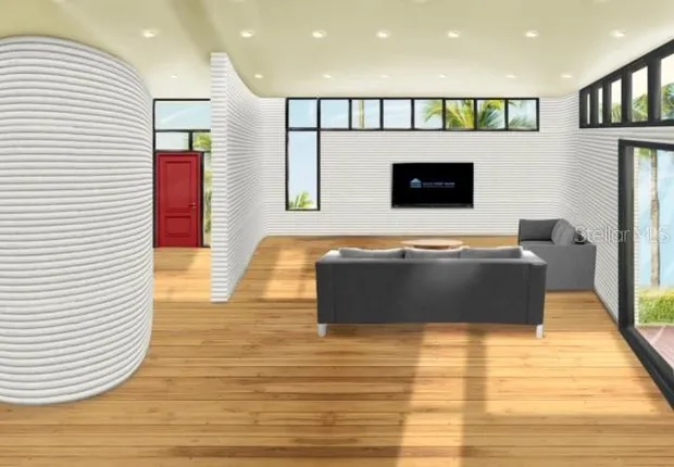 interior rendering of a 3d printed home