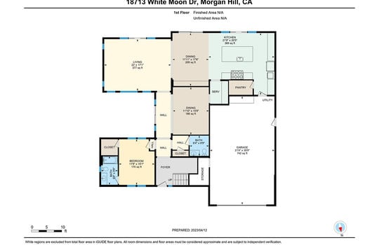 18713 White Moon Dr, Morgan Hill, CA, 95037 Floor Plan 1st Floor