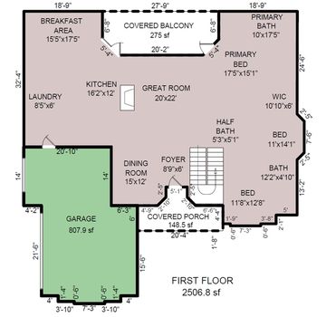 Floorplan Picture Level 1 &#8211; 1403 Greenway Drive, Shelby, NC