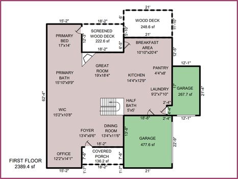 Floor Plan Level 1 &#8211; 105 Shimmerlake Lane, Belmont, NC