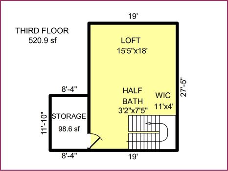 Floor Plan Level 3 &#8211; 105 Shimmerlake Lane, Belmont, NC