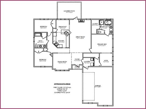 Floor Plan Level 1- 4008 High Cliff Court, Gastonia, NC