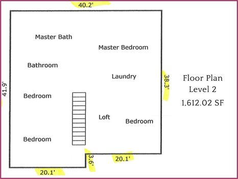Floor Plan Level 2 – 2690 Cypress Oak Lane, Gastonia, NC