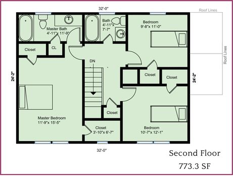 Floor Plan Level 2 – 302 Carmel Hills Drive, Gastonia, NC