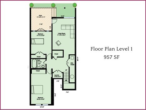 Floorplan Level 1 &#8211; 155 Greenridge Road, Clover, SC