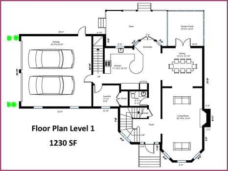 Floor Plan Level 1 - 3297 Su San Farms Road, Gastonia, NC