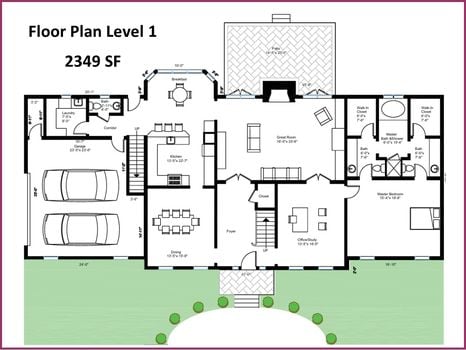 Floor Plan Level 1 - 3513 Country Club Drive, Gastonia, NC