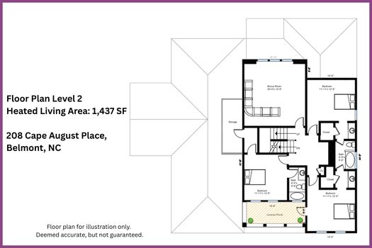 47 - Floor Plan Level 2 - 208 Cape August Place, Belmont, NC