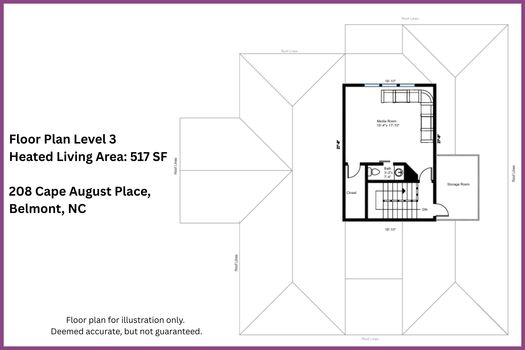 48 - Floor Plan Level 3 - 208 Cape August Place, Belmont, NC