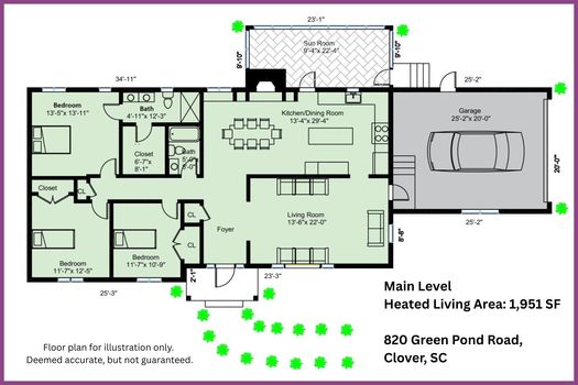 004 - Floor Plan - 820 Green Pond Road, Clover, SC