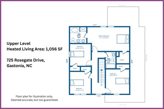 Floor Plan Level 2 - 725 Rosegate Drive, Gastonia, NC