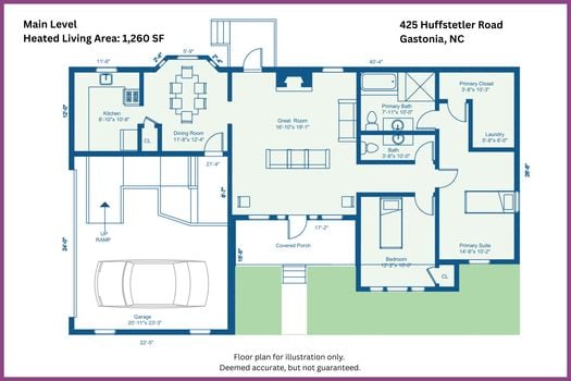 Floor Plan - 425 Huffstetler Road, Gastonia, NC