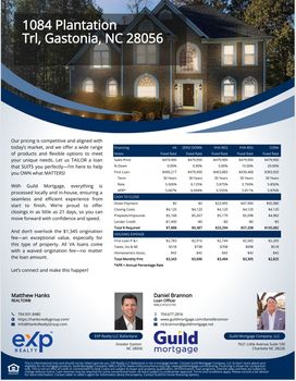 Finance Flyer - 1084 Plantation Trail, Gastonia, NC