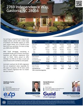 Finance Flyer - 2769 Independence Way, Gastonia, NC