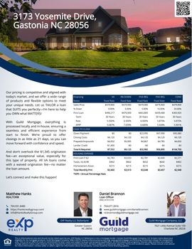 Finance Flyer - 3173 Yosemite Court, Gastonia, NC