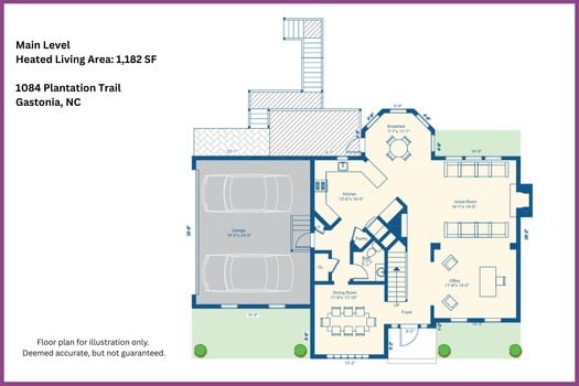 Floor Plan Level 1 - 1084 Plantation Trail, Gastonia, NC