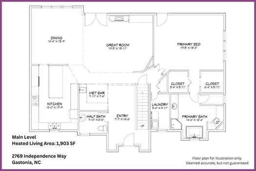 Floor Plan Level 1 - 2769 Independence Way, Gastonia, NC