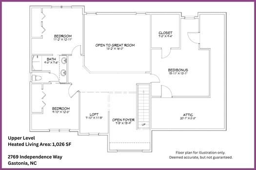 Floor Plan Level 2 - 2769 Independence Way, Gastonia, NC