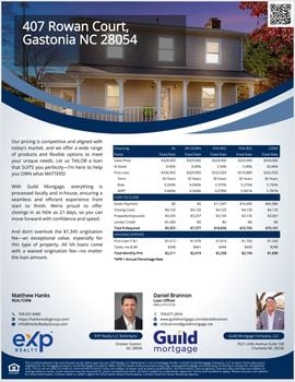 Finance Flyer - 407 Rowan Court, Gastonia, NC