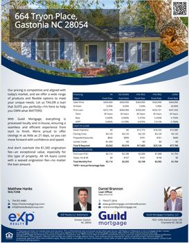 Finance Flyer - 664 Tryon Place, Gastonia, NC