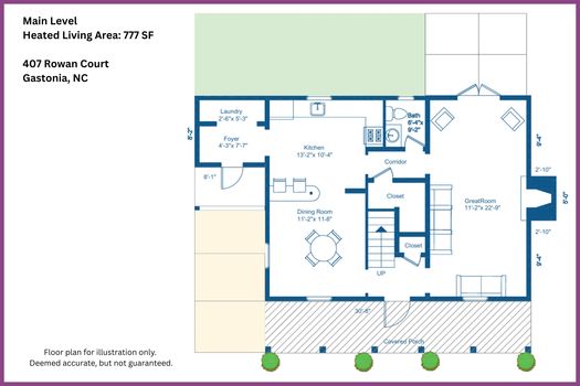 Floor Plan Level 1 - 407 Rowan Court, Gastonia, NC