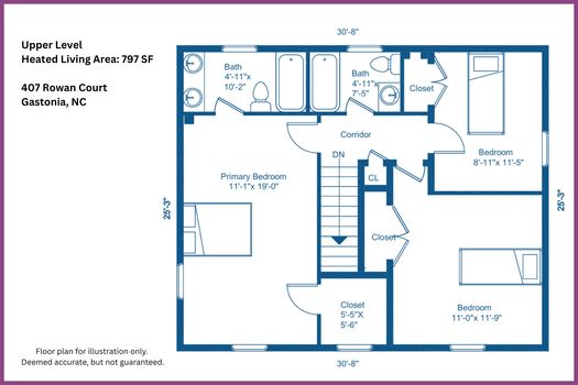Floor Plan Level 2 - 407 Rowan Court, Gastonia, NC