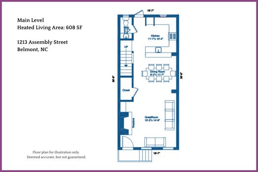 019 - Floor Plan Level 1 - 1213 Assembly Street, Belmont, NC