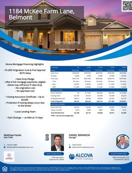 Finance Flyers - 1184 McKee Farm Lane, Belmont, NC
