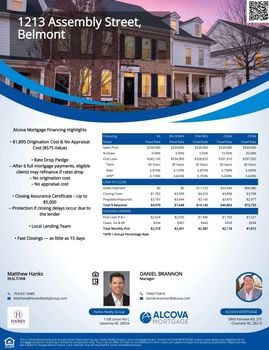 Finance Flyers - 1213 Assembly Street, Belmont, NC