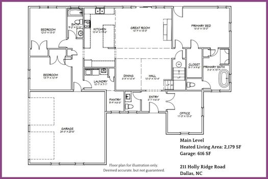 Floor Plan Level 1 - 211 Holly Ridge Road, Dallas, NC