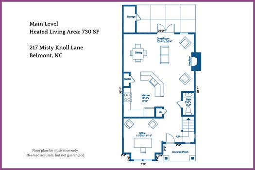 Floor Plan Level 1 - 217 Misty Knoll Lane, Belmont, NC