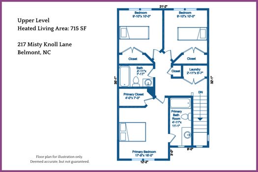 Floor Plan Level 2 - 217 Misty Knoll Lane, Belmont, NC