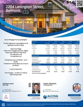 Finance Flyer - 2204 Lexington Street, Belmont, NC