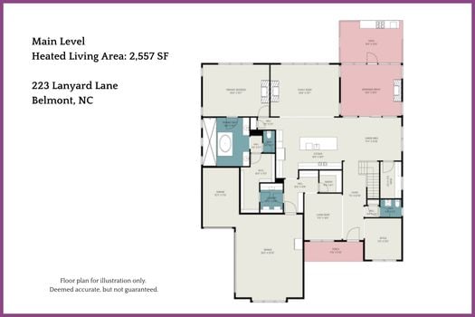 Floor Plan Level 1 - 223 Lanyard Lane, Belmont, NC