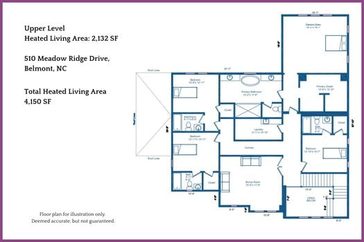 Floor Plan Level 2 - 510 Meadow Ridge Drive, Belmont, NC