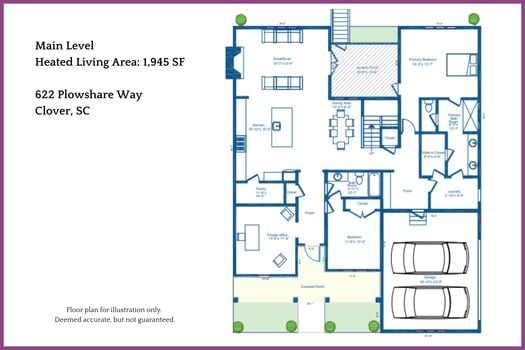 Floor Plan Level 1 - 622 Plowshare Way, Clover, SC