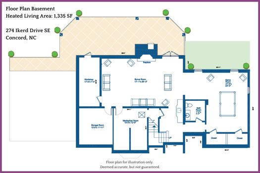 Floor Plan Basement - 274 Ikerd Drive SE, Concord, NC