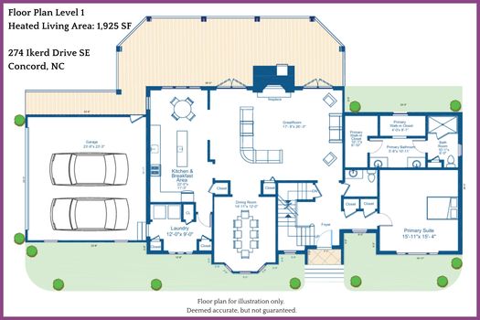Floor Plan Level 1 - 274 Ikerd Drive SE, Concord, NC