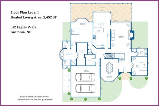 Floor Plan Level 1 - 312 Eagles Walk, Gastonia, NC